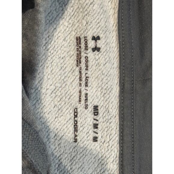 Under Armour Hoodie Mens Medium Gray LS Pullover Pocket Logo Casual Activewear - Picture 4 of 5
